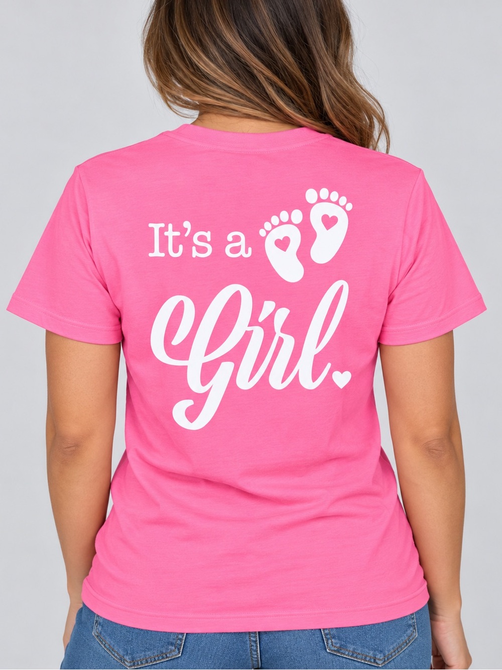 Pink "It's a Girl" Short Sleeve Tee